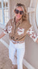 Cow Printed Denim Button-Down Shirts Jacket