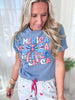 Red, White & Bows Garment Dyed Graphic T-shirt - Final Sale