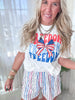 Freedom and Bows Garment Dyed Graphic T-shirt