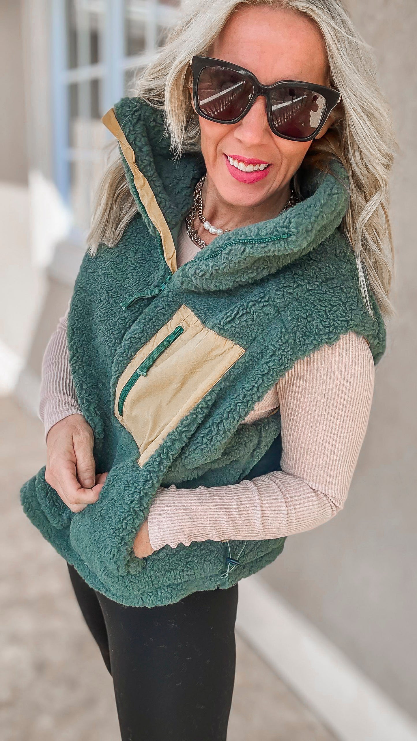 Sherpa Half Zip Sleeveless Sweater (3 COLORS)  | OLI & HALI *NASHVILLE LIVE PREORDER