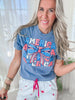 Red, White & Bows Garment Dyed Graphic T-shirt - Final Sale