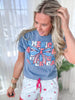 Red, White & Bows Garment Dyed Graphic T-shirt - Final Sale