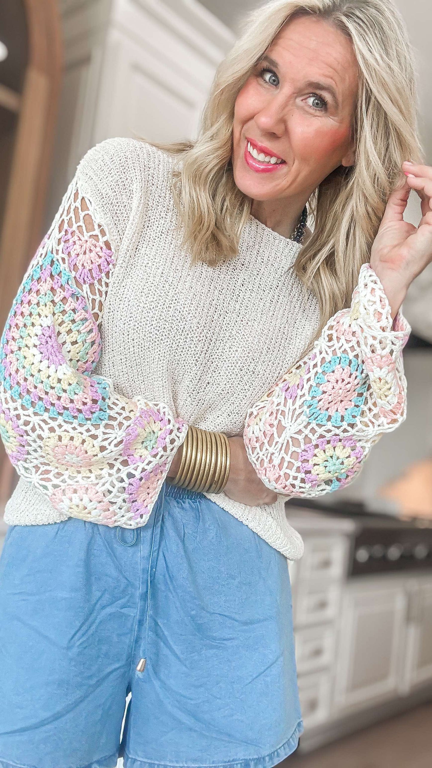 Granny Chic Crochet Sweater