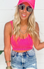 Washed Ribbed Cropped Padded Bra Tank Top