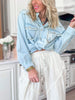 Studded Western Style Cotton Twill Top | POL