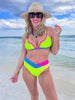 Neon Voltage V-Wire Color Block Bikini Swimsuit| SALTY WAVE - Final Sale