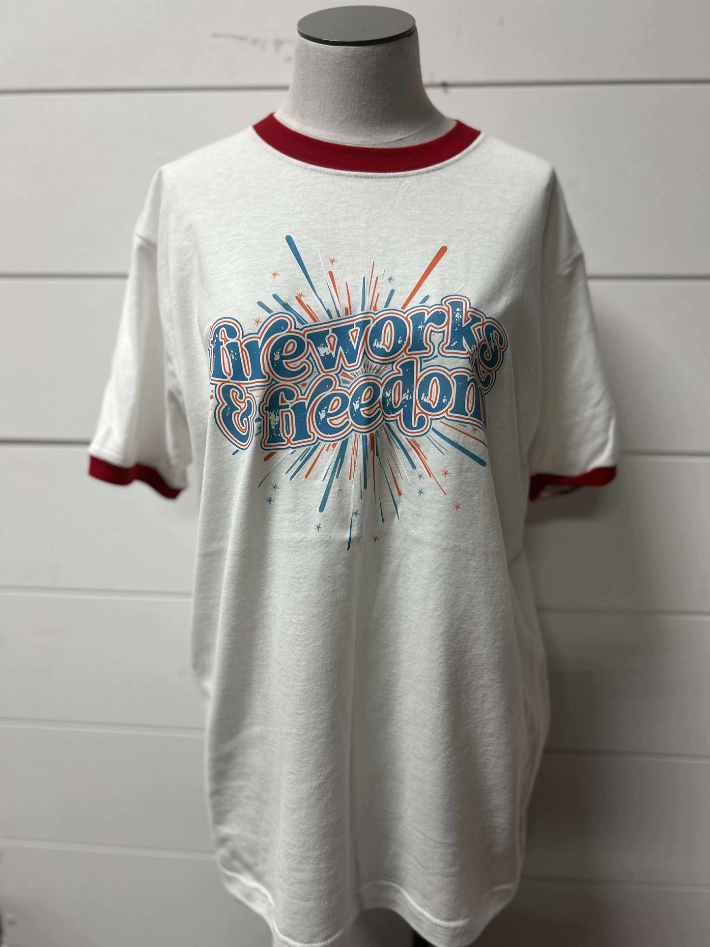 Fireworks & Freedom Ringer Graphic T-shirt - Final Sale
