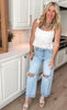 Light Mid-Rise Boyfriend Denim Jean with Cuff | Risen