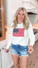 American Flag Round Neck Sweater Top