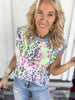 Leopard Print Dolman Short Sleeve Knit Top | HAPTICS - Final Sale