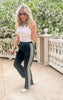 Black 4 Stripes Track Pants** - Final Sale