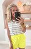 neon yellow 24/7 shorts
