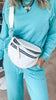 Checkered Double Zip Crescent Sling Bum Bag - DEAL