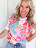 Floral Print Knit Top With Back Bow Tie Detail | HAPTICS - Final Sale