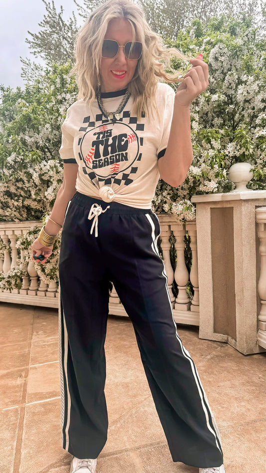 Side Detail Straight Leg Track Pants *NEW COLORS*
