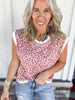 Leopard Print Dolman Short Sleeve Knit Top | HAPTICS - Final Sale
