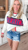 America Graphic Long Sleeve Crew Neck Sweater