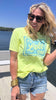 Neon Yellow It's Lake Time Garment Dyed Graphic T-shirt