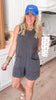 Black Cotton Poly Romper