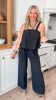 Breezy Chic Bubble Hem Top & Wideleg Pants Set