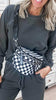 Checkered Double Zip Crescent Sling Bum Bag - DEAL