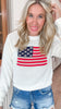 American Flag Round Neck Sweater Top