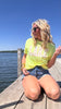 Neon Yellow LAKE Garment Dyed Graphic T-shirt