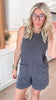 Black Cotton Poly Romper