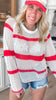 See My Stars and Stripes Crochet Loose Pullover Top