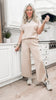 Striped Down Line Pants With Pockets