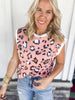 Leopard Print Dolman Short Sleeve Knit Top | HAPTICS - Final Sale
