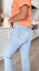 Light Wash Tummy Control High Rise Flare Denim Jeans | Risen