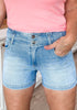 High Rise Seam Detailed Denim Shorts