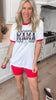 Checked Baseball Mama Ringer Graphic T-shirt