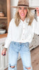 Knotted Front Detail 3/4 Sleeve Shirt