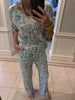 Blue Floral Pajama Set by Salty Wave (TOP & BOTTOM) | Salty Wave -DEAL