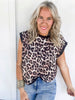 Dolman Short Sleeve Leopard Print Knit Top | HAPTICS - Final Sale