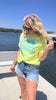 Neon Yellow It's Lake Time Garment Dyed Graphic T-shirt