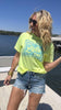 Neon Yellow It's Lake Time Garment Dyed Graphic T-shirt