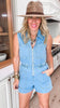 Mineral Wash Sleeveless Romper