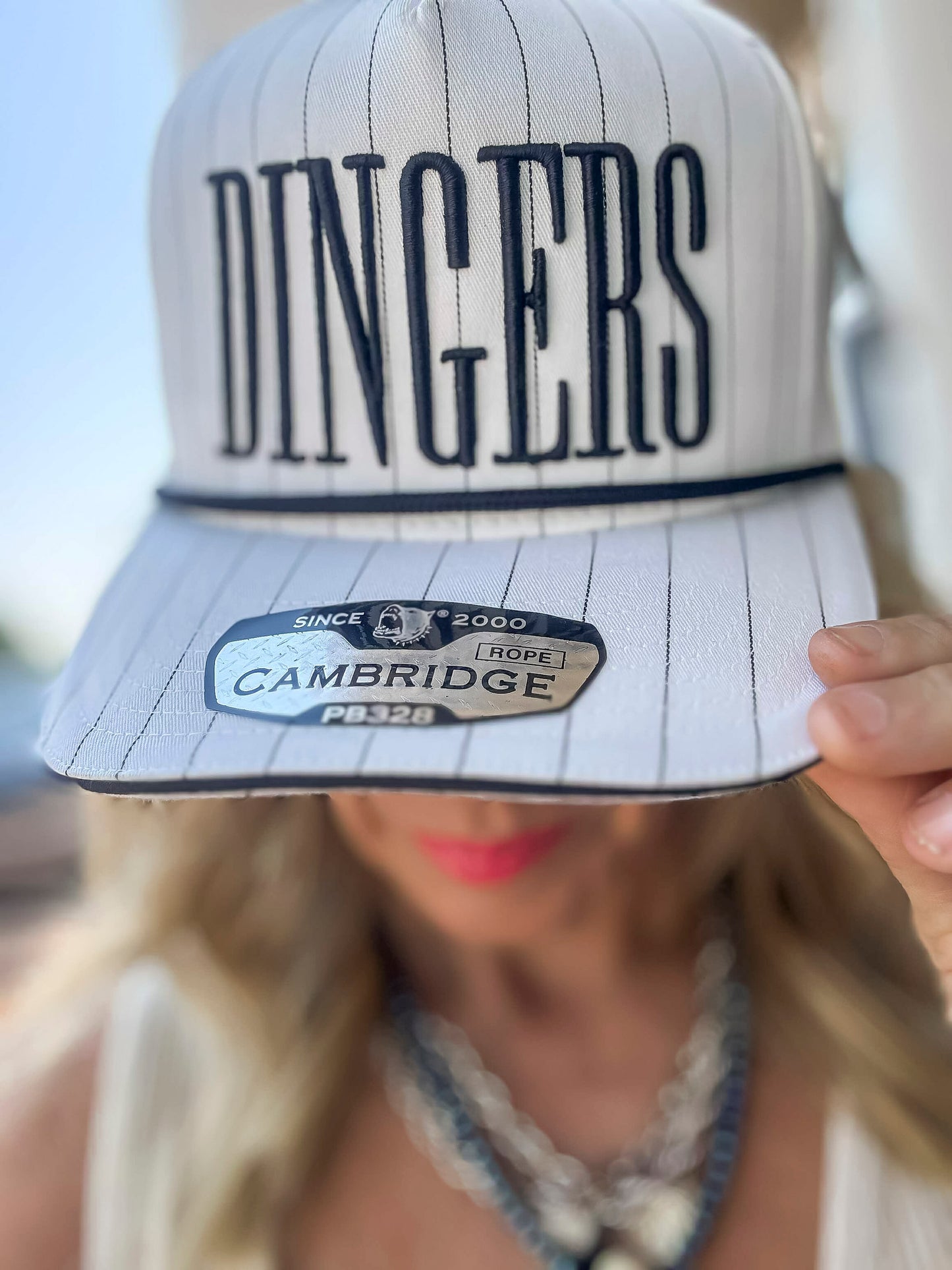 Dingers Baseball White Stripe Trucker Hat