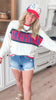 America Graphic Long Sleeve Crew Neck Sweater