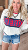 America Graphic Long Sleeve Crew Neck Sweater