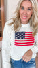 American Flag Round Neck Sweater Top