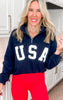 USA Half Zip Oversized Sweatshirt