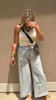 Denim Wide Leg Drawstring Pants | POL - Final Sale
