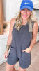 Black Cotton Poly Romper