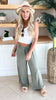 Woven Tie Back Suspender Jumpsuit w/ Pockets - Final Sale