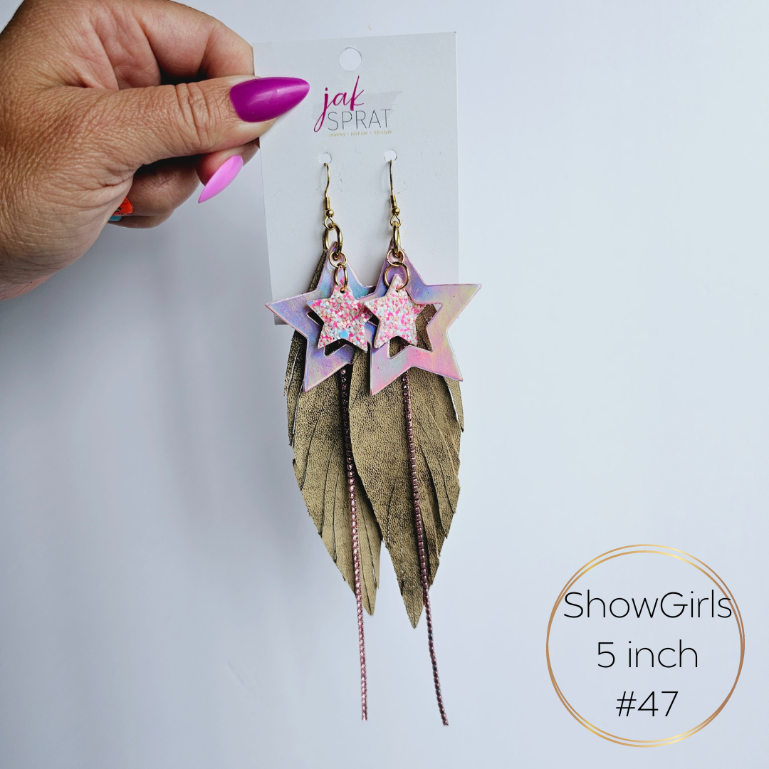 Show Girls" 5" Earrings | Jak Sprat