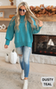 dusty teal oversized sweater 